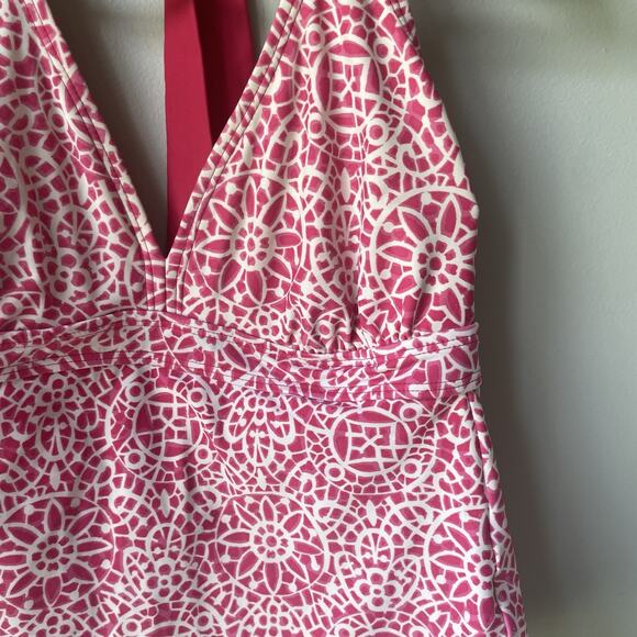 Athleta Womens Swim Top Tankini Floral Pink Size 4 (40C, 38 D, 36 DD) Halter Top - Picture 6 of 11